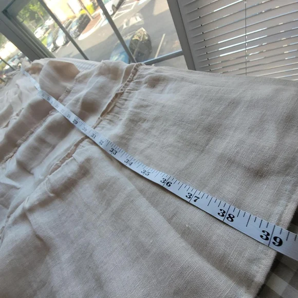 Quince 100% European Linen Smocked Midi Dress, Sand Beige, L - Picture 6 of 9